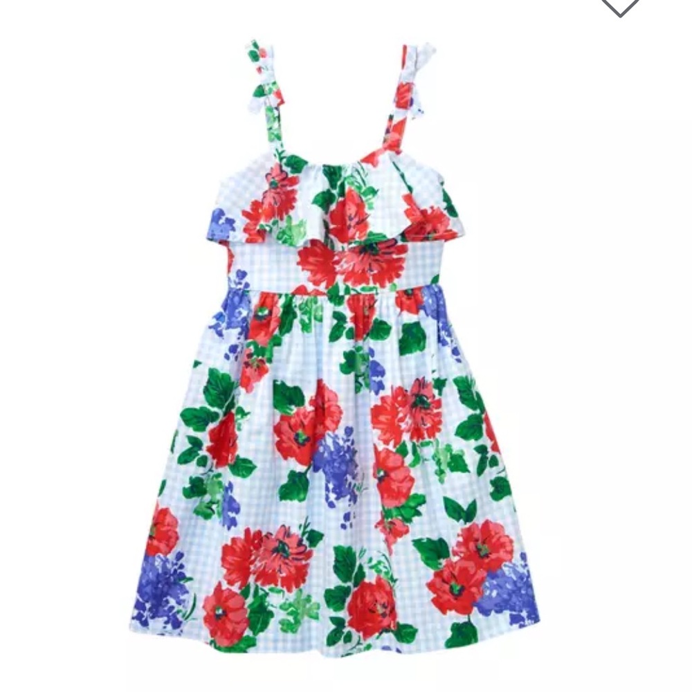 Jani and Jack 100% cotton Floral Gingham Dress size 2T